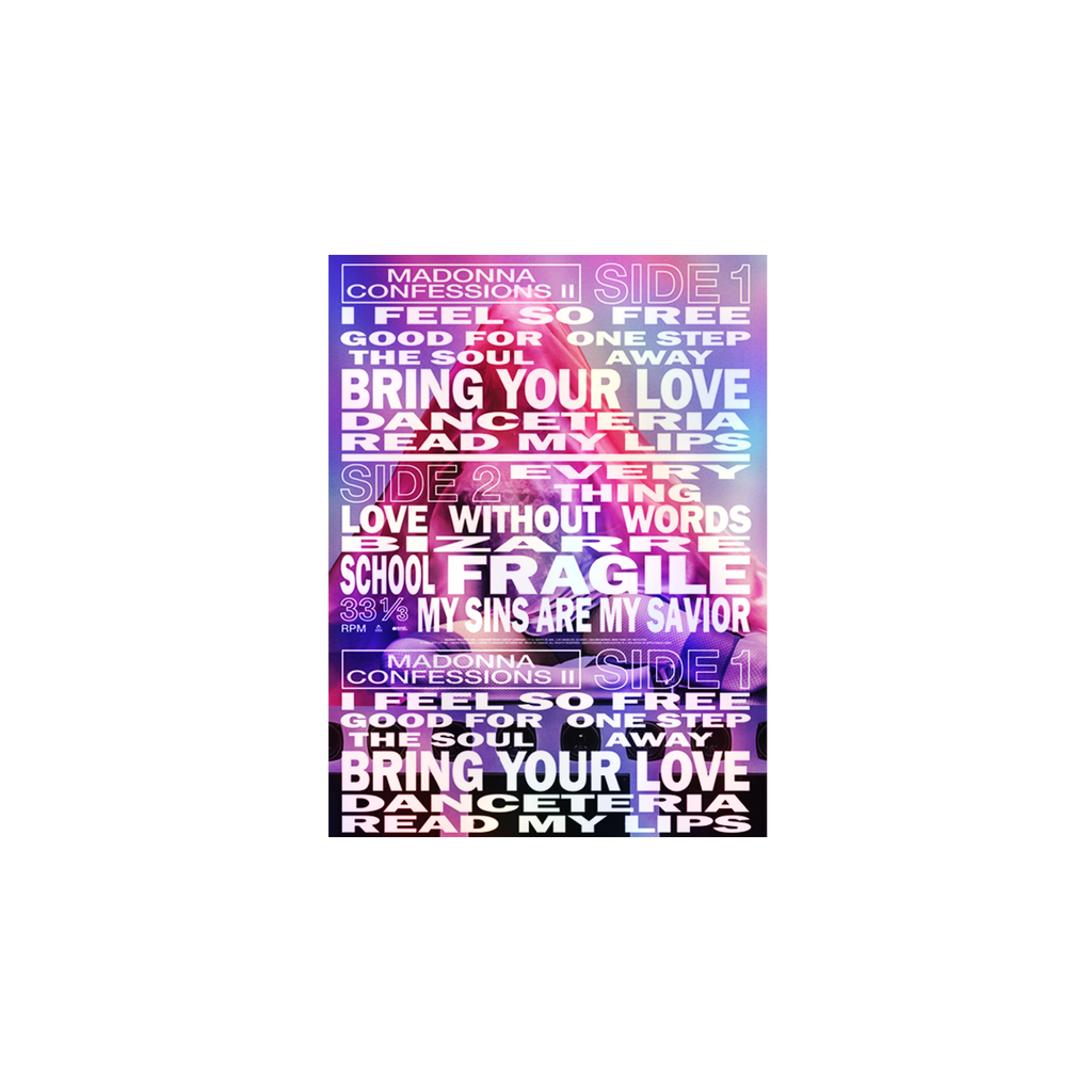 CONFESSIONS II TRACKLIST HOLOGRAM POSTER