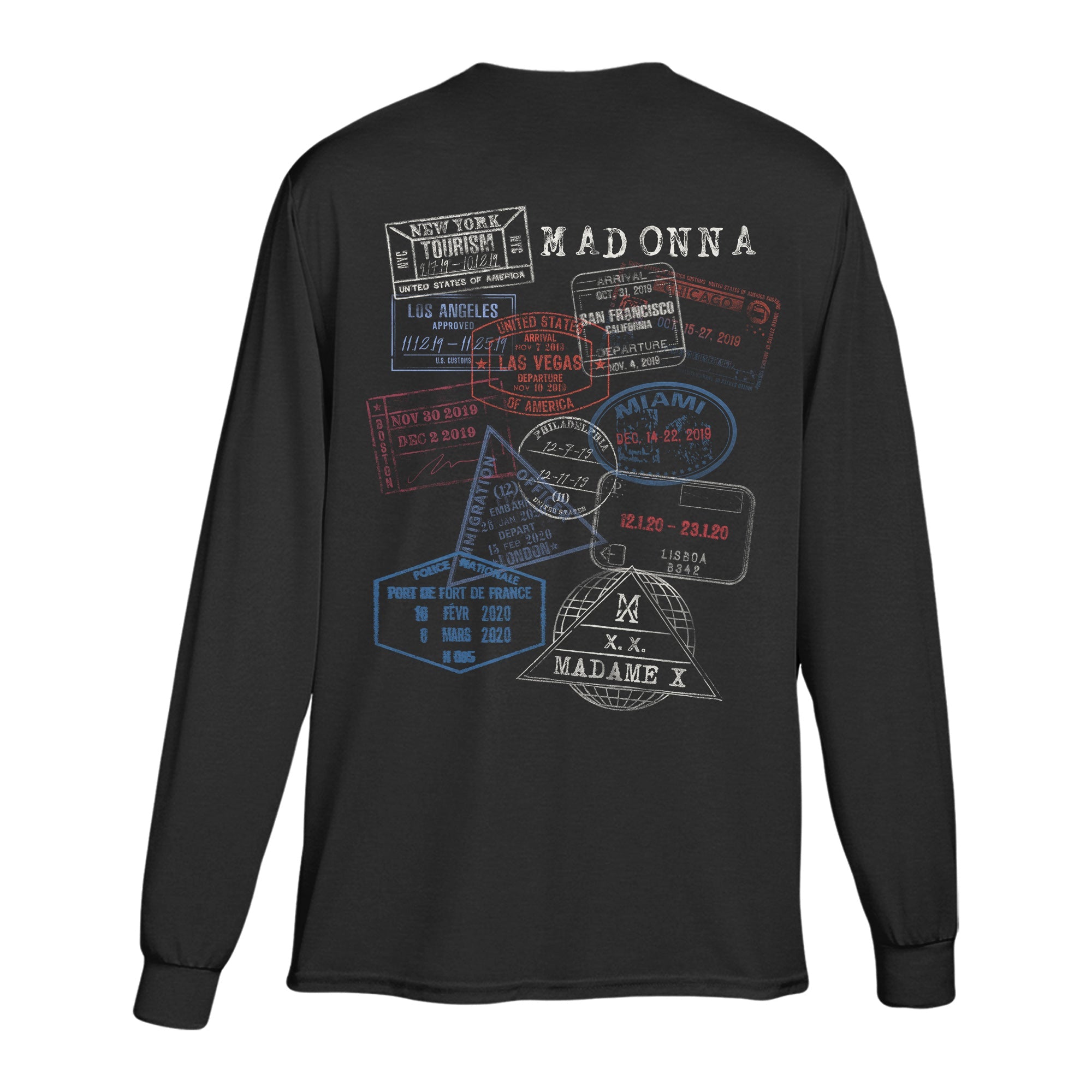 MX Logo passport stamp long sleeve tee